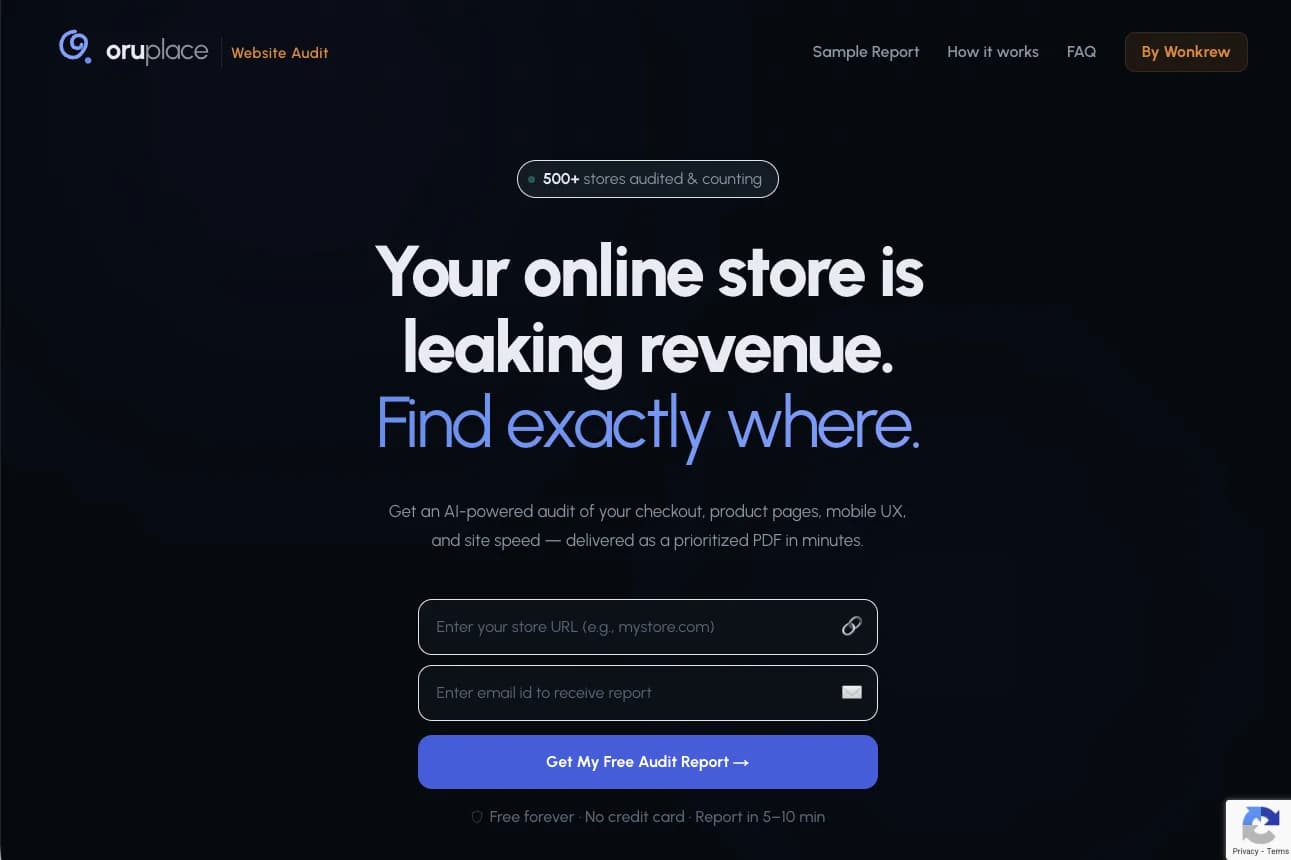 Oruplace product screenshot